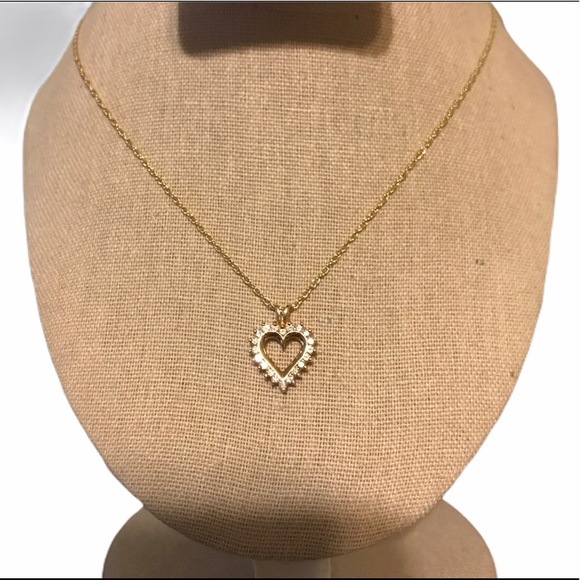 Clyde Duneier Jewelry - VINTAGE CLYDE DUNEIER 14K HEART DIAMOND NECKLACE